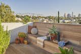 Fredrik designed a rooftop deck that offers 360-degree views, including east to Dodger Stadium and southeast to the Downtown L.A. skyline.