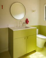 The ADU bathroom is decked out in Farrow & Ball’s Churlish Green. “The team at Bestor are color experts,” says Kim. “If I were to try and do something that, it could go very wrong.”