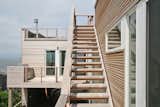 Exterior stair to the roof deck