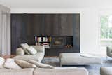 Living Room Fireplace with Black Steel Surround (Pocket Door Closed)
