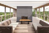 Upper Roof Deck with Fireplace Clad in Cement Board