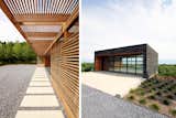 Autocourt with 'Ferris Bueller' Style Garage and Cedar Trellis