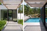 The pool deck overlooks the dunes and scrubby beach pines to the south.