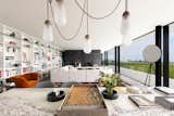 Great room (dining, living, library, fireplace).