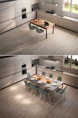 The Plurimo is a new concept in extension tables. It uniquely expands in both width and length with hidden extensions and self-storing leaves. Available in five sizes, the Plurimo table also comes in three heights: standard, counter and bar to suit any space.