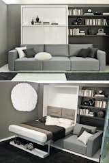 The Resource Furniture Swing wall bed features storage inside the sofa seat for extra space saving potential!   Resource Furniture’s Saves from Two Film Industry Veterans Flip the Script With a Suburb-to-City Move