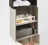 The Giralot is a stylish storage piece that is very customizable. The Giralot that appears in the "Two Film Industry Veterans Flip the Script With a Suburb-to-City Move" is a single panel with a mirror finish. Great for storing bathroom, kitchen and closet essentials!