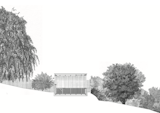 Elevation drawing of Garden Studio by AOMD