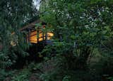 The house is nestled into a wooded ravine, and scarcely visible from the street, giving its owners seclusion even in a highly urban setting just seven miles from Seattle's Space Needle.