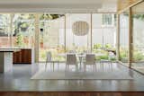 The new dining area, just off the kitchen, is centered around a Time &amp; Style lamp that Peter brought back from Japan.