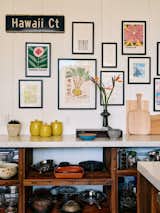 The home is decorated with a vareity of mementoes, incuding menus from beloved restaruatnts to Japanese artwork.