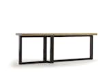 expanding our concord collection, the console table is a scaled down version of the dining table, sized for an entry or behind the sofa. shown in our worn maple wood finish with darkened steel, the table base is designed using 2x4 steel tubing.  Photo 9 of 18 in our products by seventeen20