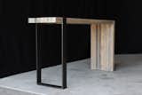 industrial steel is combined with our signature bento box-joinery, for an asymmetrical take on the modern entry table or desk.