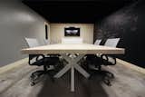 Our 10' double jak conference table with a custom wall mounted console to match, created for NFocus.  Photo 4 of 4 in custom work by seventeen20