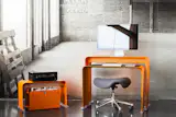 A color pop of space-saving goodness. OnLess Office in Deep Orange. 