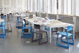 The Tip Ton, designed by Edward Barber and Jay Osgerby in 2011, defines a whole new chair typology: the solid plastic chair with forward-tilt action. Its name refers to the dual sitting positions provided by the chair – from a normal position, Tip Ton can be tilted forward a few degrees where the chair then stays in place. The forward-tilt position, until now the preserve of mechanical office chairs, straightens the pelvis and spine and thus improves circulation to the abdominal and back muscles. 