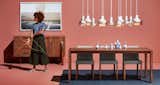 Shale 4 Drawer / 2 Door Credenza | Glendale 7.14 (White Balloons), Dan Monick 2014, 36" x 535/8"  | Second Best 95" Wood Dining Table | Knicker Chair | Trace Pendant Lights | Weft 8' x 10' Rug 