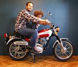 Marc Venot together with his son on his Honda from 1974.