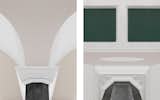 Classical details of the white stucco and bas-reliefs beautifully contrast the emerald green ceiling.