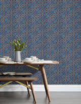 We partnered with Hygge &amp; West to produce a collection of modern artisan wallpaper that's screenprinted by hand in Chicago, IL. Heath designed wallpaper that combines a clean graphical style with hand-drawn lines in a palette inspired by our glazes in four patterns in four colorways: Arcade, Quilt, Slice, and Strike.Shop the collection here:  http://www.heathceramics.com/wallpaper #heath #heathceramics #heathxhyggeandwest #wallpaper #color #handdrawnlines #navy #arcade