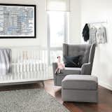 The Wren glider offers incredible comfort and functionality. Its modern, high wingback design features a soft curve that offers the perfect place to rest your head as you snuggle with your little one. Made with materials that resist staining and are easy to clean, Wren withstands all types of wear and tear. #madeinamerica #furniture #nursery 