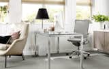 Made by Wisconsin artisans, our classic Portica desk features the clean modern look of a stainless steel base with mitered corners that require precise craftsmanship. #furniture #office #madeinamerica