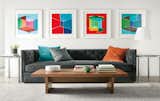 Vivid colors, disciplined lines and strong shapes add visual impact to these graphic works by Henri Boissiere. Available exclusively at Room & Board, the silkscreens are signed by the artist then framed by hand in Ohio. #art #madeinamerica 