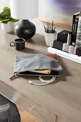 We combined water-repellent waxed canvas with domestic leather accents for a look that’s equal parts modern and timeless. Made in Connecticut, our Thoreau bag features a zipper closure and is just the right size to hold an iPad® or other tablet.