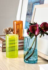 Enjoy glass art that does double duty. One side holds a tea light. Flip it over and it becomes a beautiful vase. Hand-blown by a husband-and-wife team in Illinois, these pieces add a luminous pop of color to your home.  Photo 15 of 81 in Modern Home Decor by Room & Board