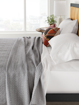 Woven in North Carolina just for Room & Board, our Drizzle blanket features a modern broken-line pattern. 