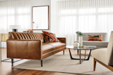 Inspired by mid-century design, our Goodwin leather sofa gives a nod to the past but provides comfort and sophistication for today.   Room & Board’s Saves from Modern Living Room Furniture