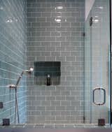 Modwalls Lush 3x6 glass subway tile in Fog Bank grey.  Photo 18 of 28 in Bathroom Tile by Modwalls by Modwalls Tile