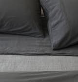 AREA Inc. PERLA slate, a deep, dark nocturnal grey. This extra-fine cotton sateen has been dyed and washed for a lived-in, relaxed style, and is very, very soft - what you see is what you get, even after you've washed it again.