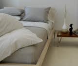AREA Inc. HEATHER cement and grey paired with our THEO multi cotton blanket.