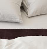 AREA Inc. PERLA porcelain. This extra-fine cotton sateen has been dyed and washed for a lived-in, relaxed style, and is very, very soft - what you see is what you get, even after you've washed it again. Similar to ANTON khaki, PERLA pairs beutifully with EMILE mineral.
