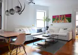 Table Pendant Lighting Adds to New York City Home's Unique Minimalism