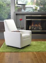 Modern upholstered Grano glider in white bonded leather by Monte Design  Photo 17 of 22 in Gliders by Monte Design