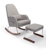 Modern upholstered Jackson rocker and ottoman in heather grey body by Monte Design 