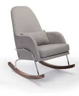 Modern upholstered Jackson rocker in heather grey body and pillow by Monte Design 