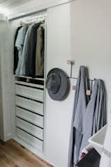 In an effort to make getting dressed easy, the Perezes included a six-foot closet on the first level in the large bathroom area.