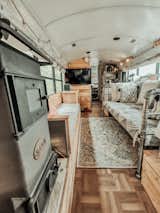Ailsa and Paul’s 300-square-foot home-on-wheels in Cheshire, England, is a converted school bus they share with their two golden retrievers Berg and Mari.&nbsp;