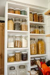 In an effort to produce as little waste as possible, the couple purchase dry food in bulk and keep the pantry tidy with mason jars.