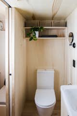 Hideaway tiny cabin plywood bathroom