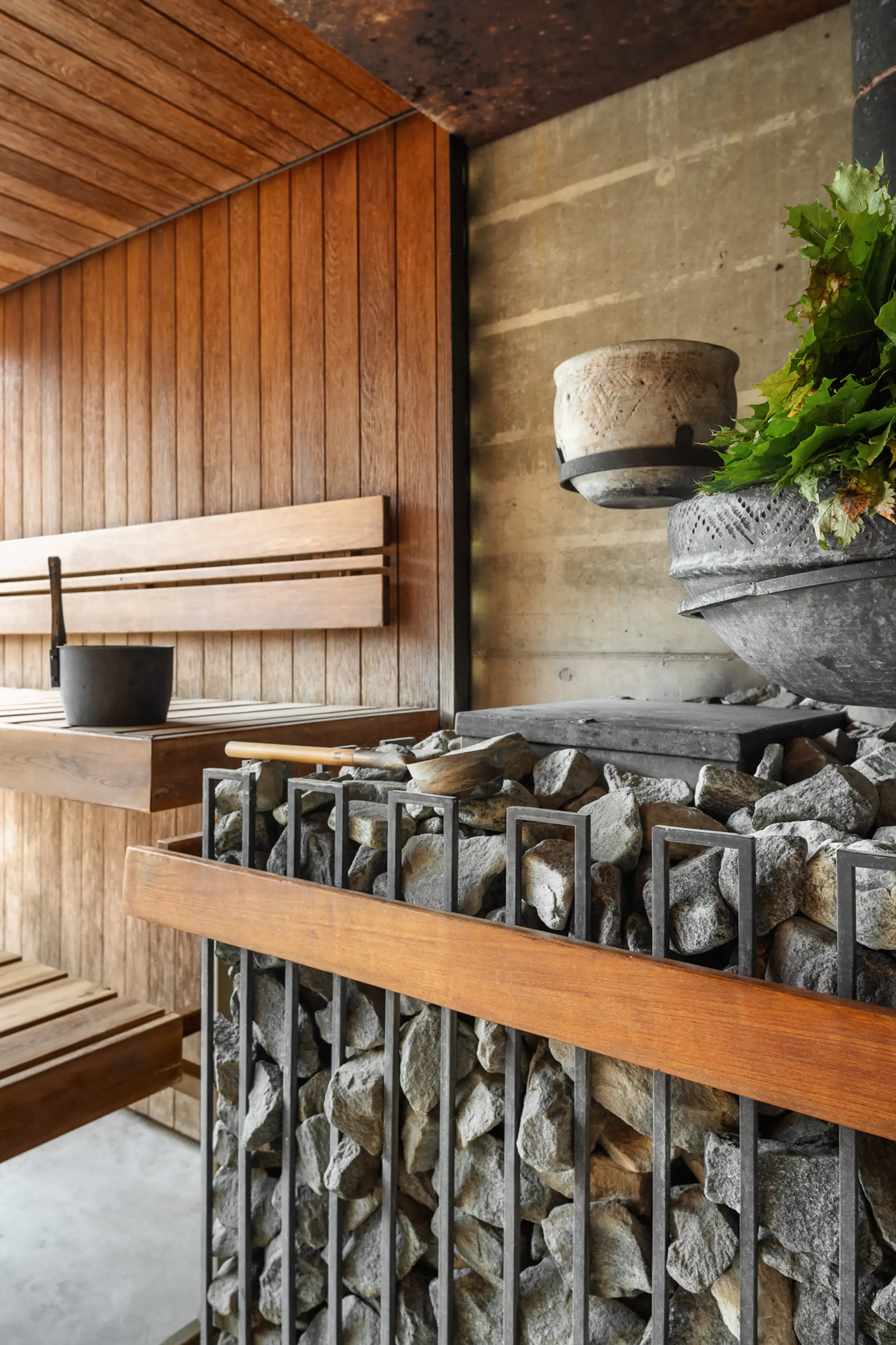 Guests can hit the spa for the day or retire to their cabin following a traditional sauna ritual.