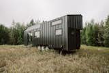 Metal cladding provides a durable shell for the tiny home on wheels.