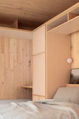 The Murphy bed turns the living room into a bedroom in a snap.