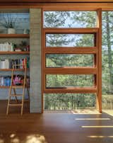 Like the flooring and the shelves, the window frames are crafted from western red cedar.&nbsp;
