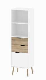 Retro Style Delta 75382 Bookcase, White & Oak #Tvilum #storage #deltaseries