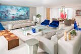 Living Room, Bench, Coffee Tables, Sofa, Recessed Lighting, Chair, Console Tables, Rug Floor, and End Tables  Photos from Contemporary Beachside Estate in Miami Beach Asks $12.9M