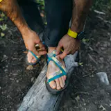 The Chaco ZX/1 Classic Men's Sandal has a limited edition polyester jacquard webbing that wraps across the foot and through the midsole for a true custom fit, while a durable Vibram outsole offers traction for river beds and concrete.